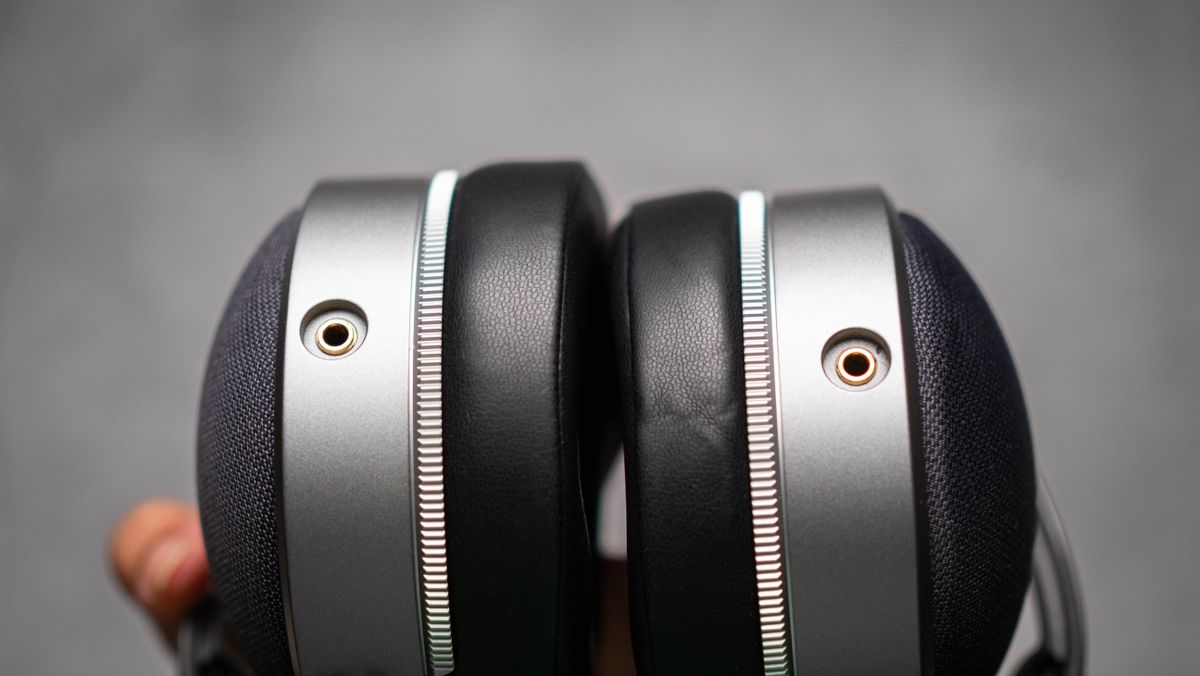 Audeze LCD-S20 planar headset against a grey craft sheet highlighting the product design