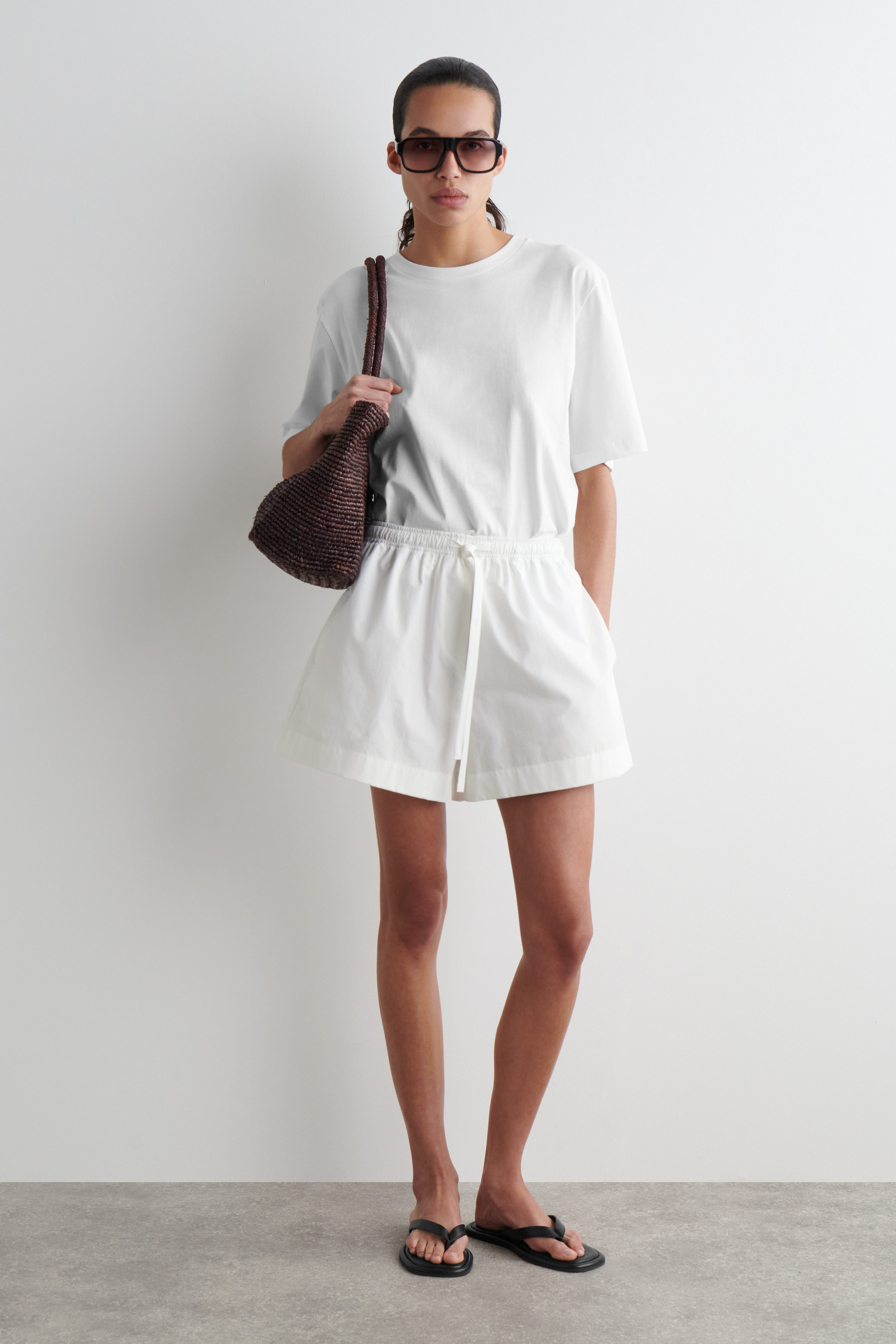 Drawstring Cotton Shorts