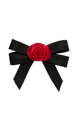 Rose Centered Bow Barrette