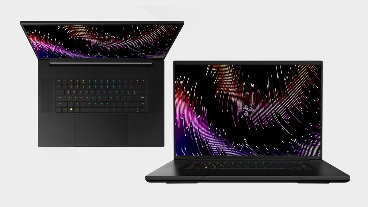 The Razer Blade 18 front and top view.