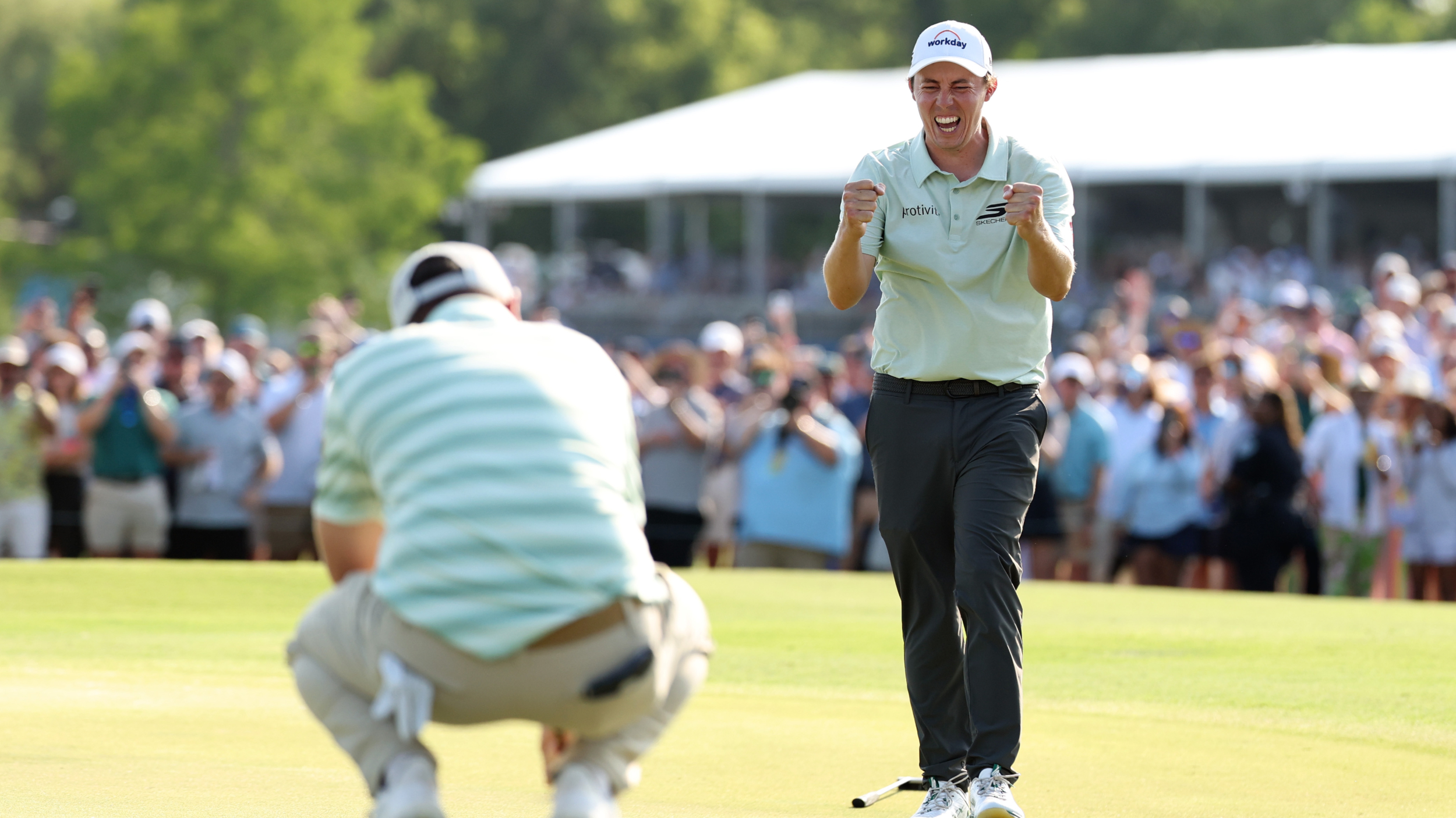 Alex and Matt Fitzpatrick celebrate winning the Zurich Classic            