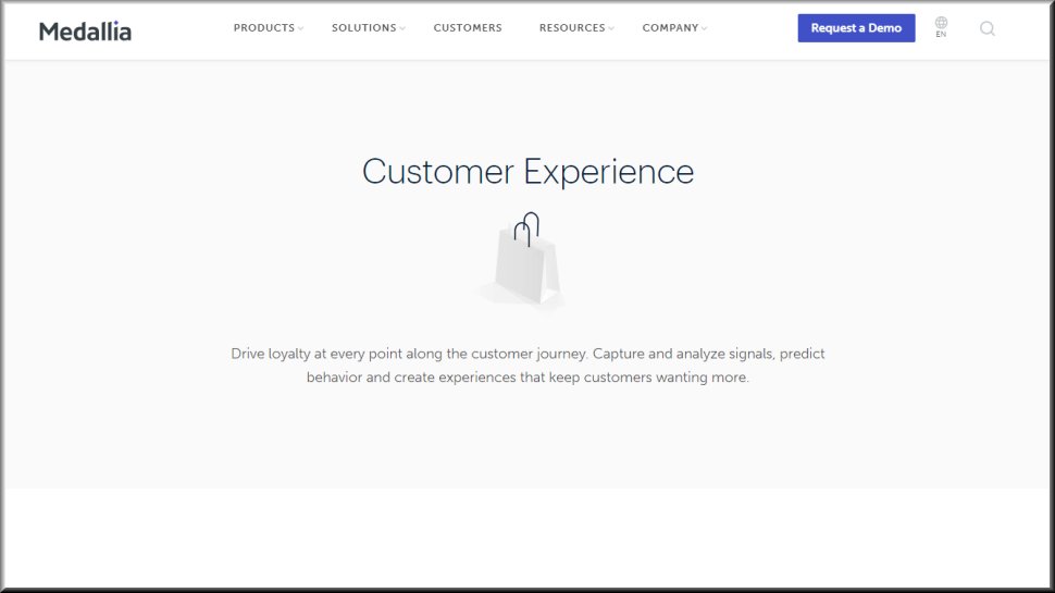 Website screenshot for Medallia