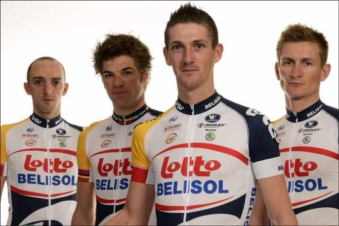 From right to left: Andre Greipel, Jurgen Van Den Broeck, Jurgen Roelandts, Jelle Vanendert