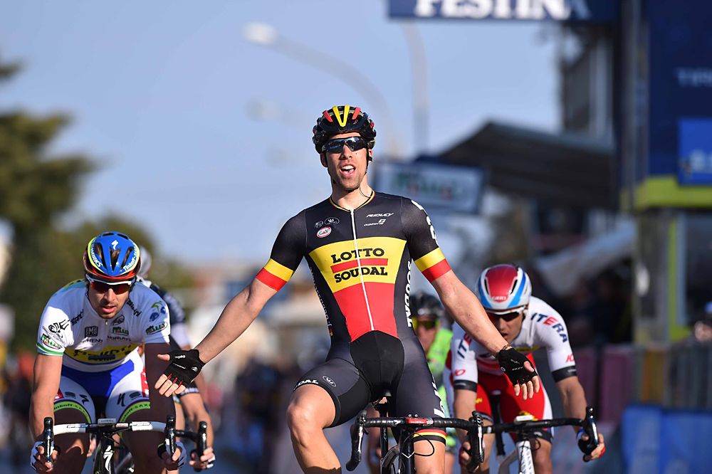 Jens Debusschere (Lotto-Soudal) wins the bunch sprint