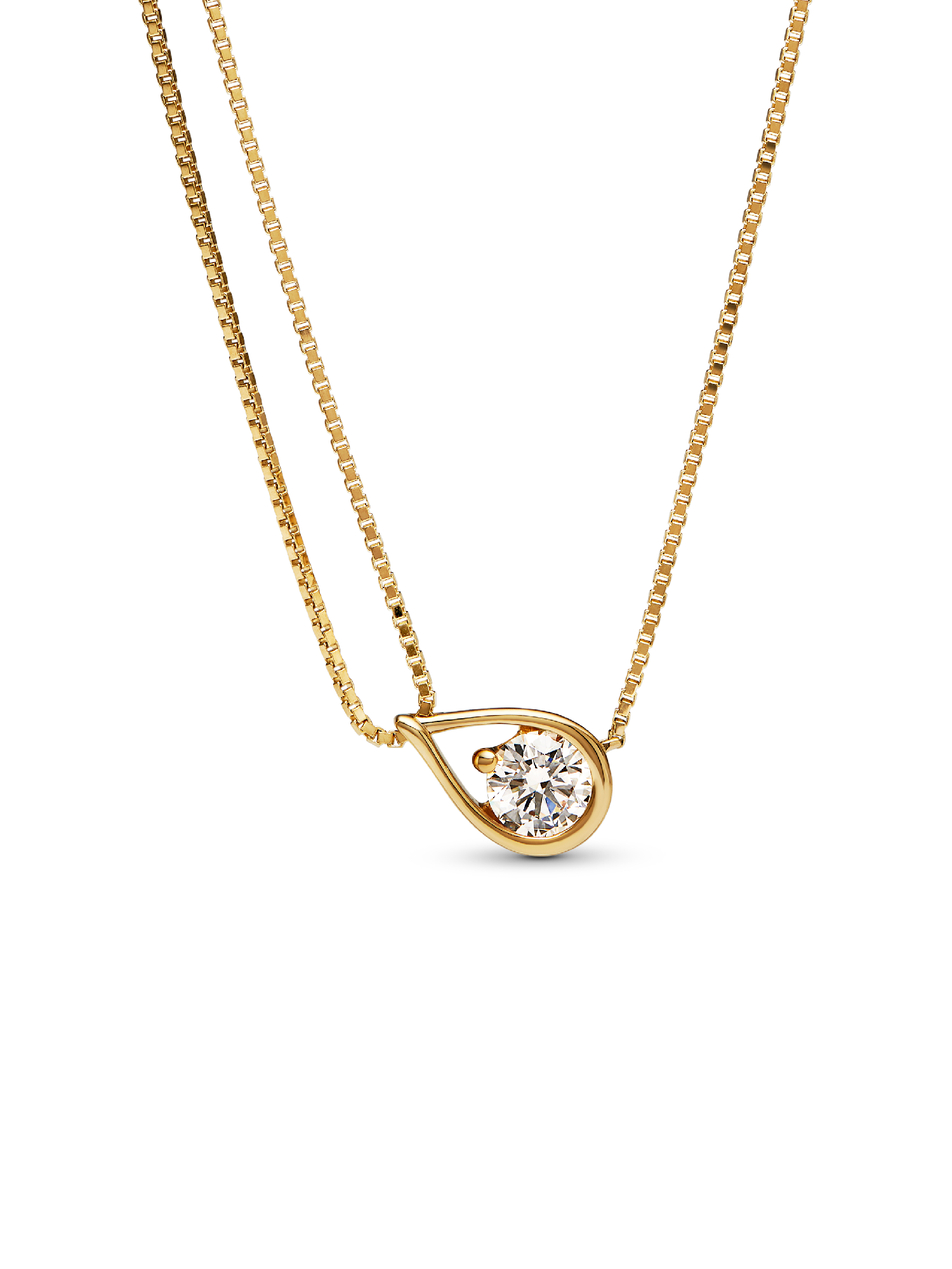 Pandora Infinite 14k Gold Lab-Grown Diamond Double Chain Collier Necklace