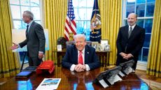 Robert Kennedy Jr., President Donald Trump and Howard Lutnick in the Oval Office