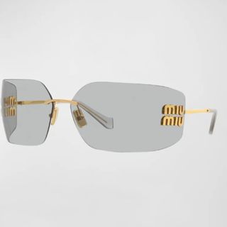 Miu Miu 54ys rimless titanium wrap sunglasses