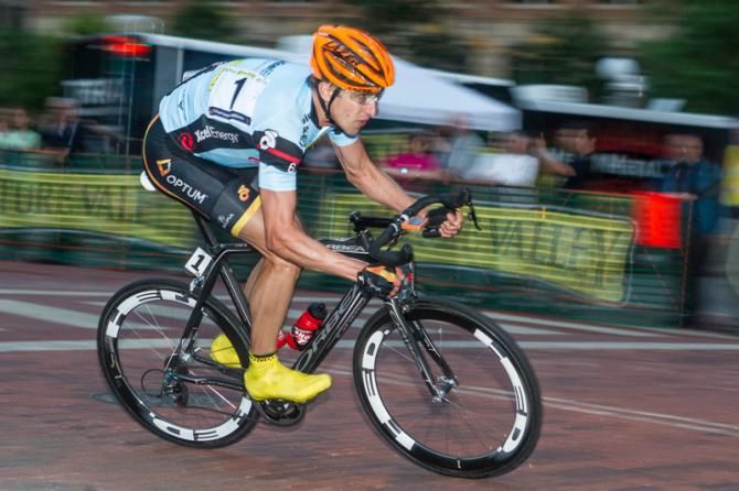 Tom Zirbel (Optum) pulled for several laps to get the race strung out.