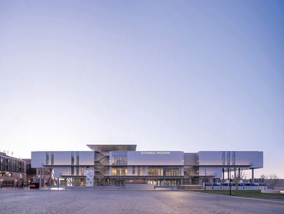 istanbul modern exterior in dusk light