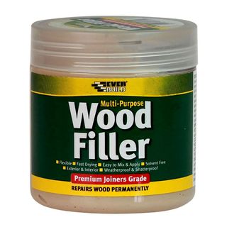 Jar of Everbuild Multipurpose Wood Filler 