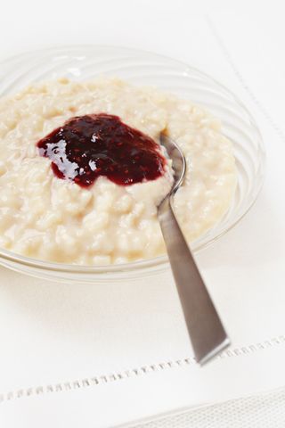 rice pudding with jam