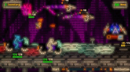 A screenshot from an indie game trailer for a ASCII 3D RPG game