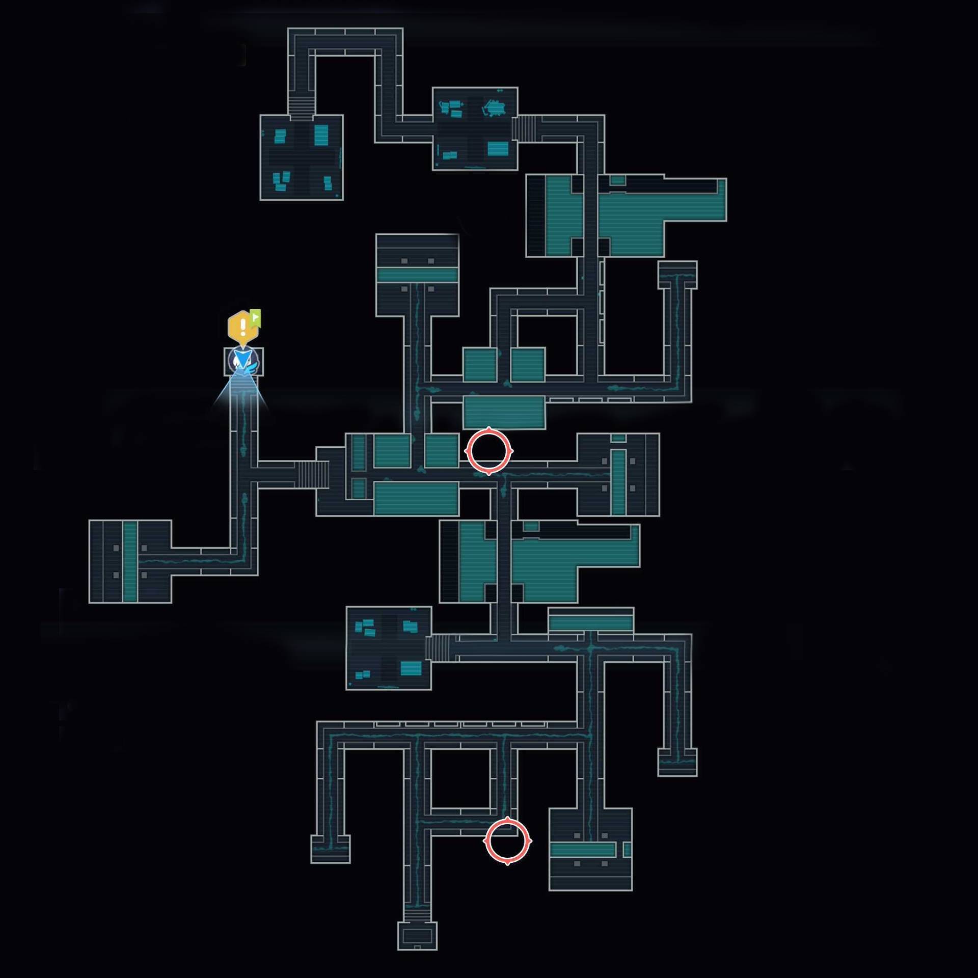 Full map of Bleu Sector 3 Lumiose Sewers in Pokemon Legends: Z-A.