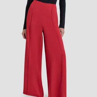 Pintuck Wide Leg Pants