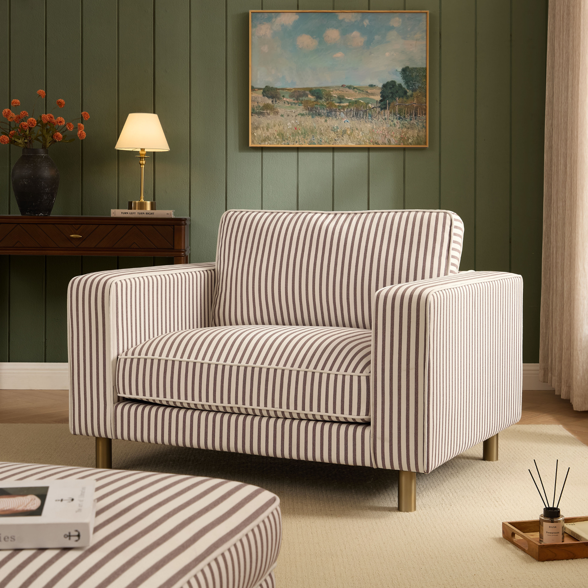 Soho Armchair - Chocolate Stripe