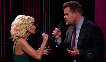 Kristen Chenoweth and James Corden mock late-night TV, together