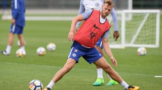 COBHAM, ENGLAND - JULY 12: Tomas Kalas of Chelsea in action during a training session at Chelsea Training Ground on July 12, 2017 in Cobham, England. (Photo by Darren Walsh/Chelsea FC via Getty Images)