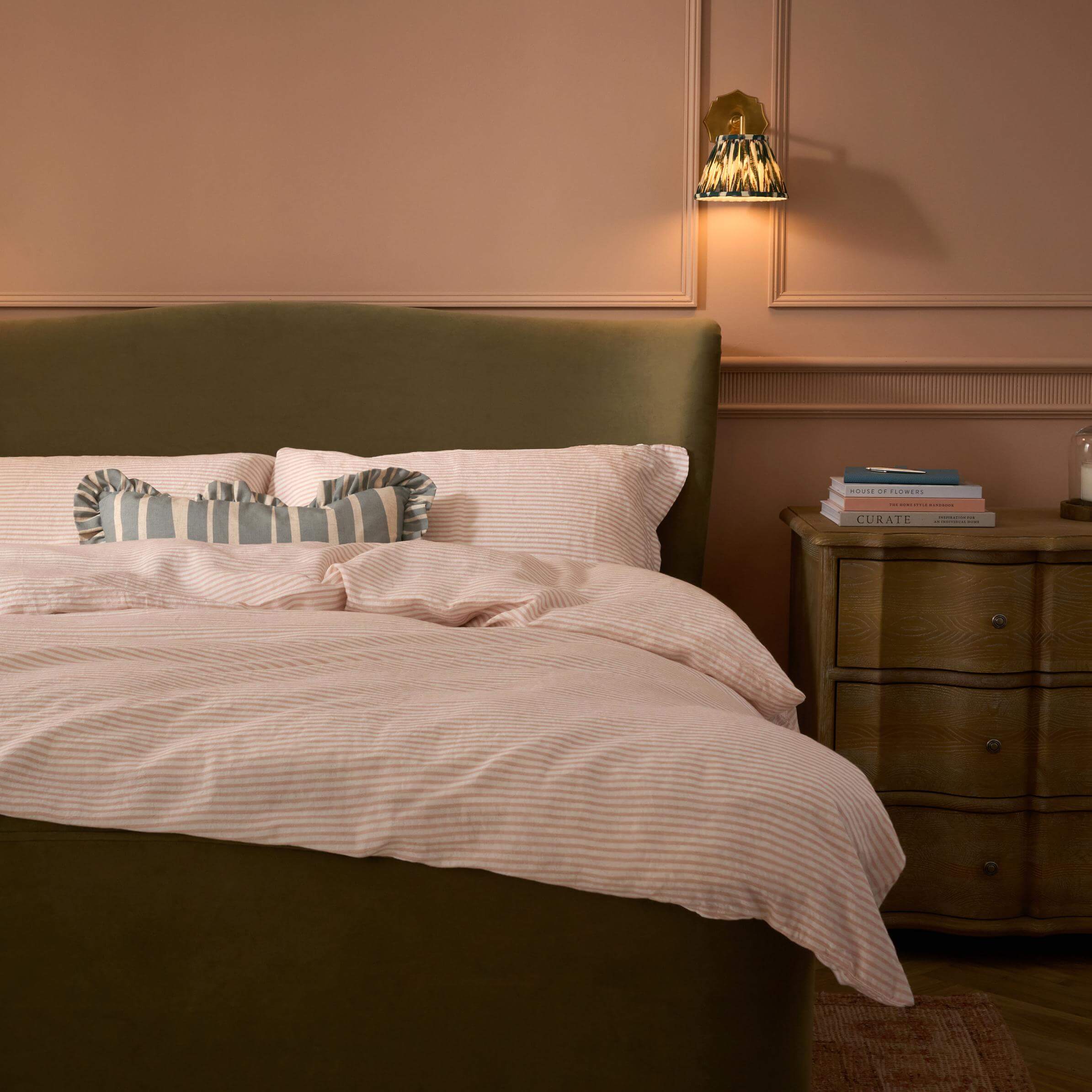 Amelie Stripe Bed Linen Set - Natural Stripe