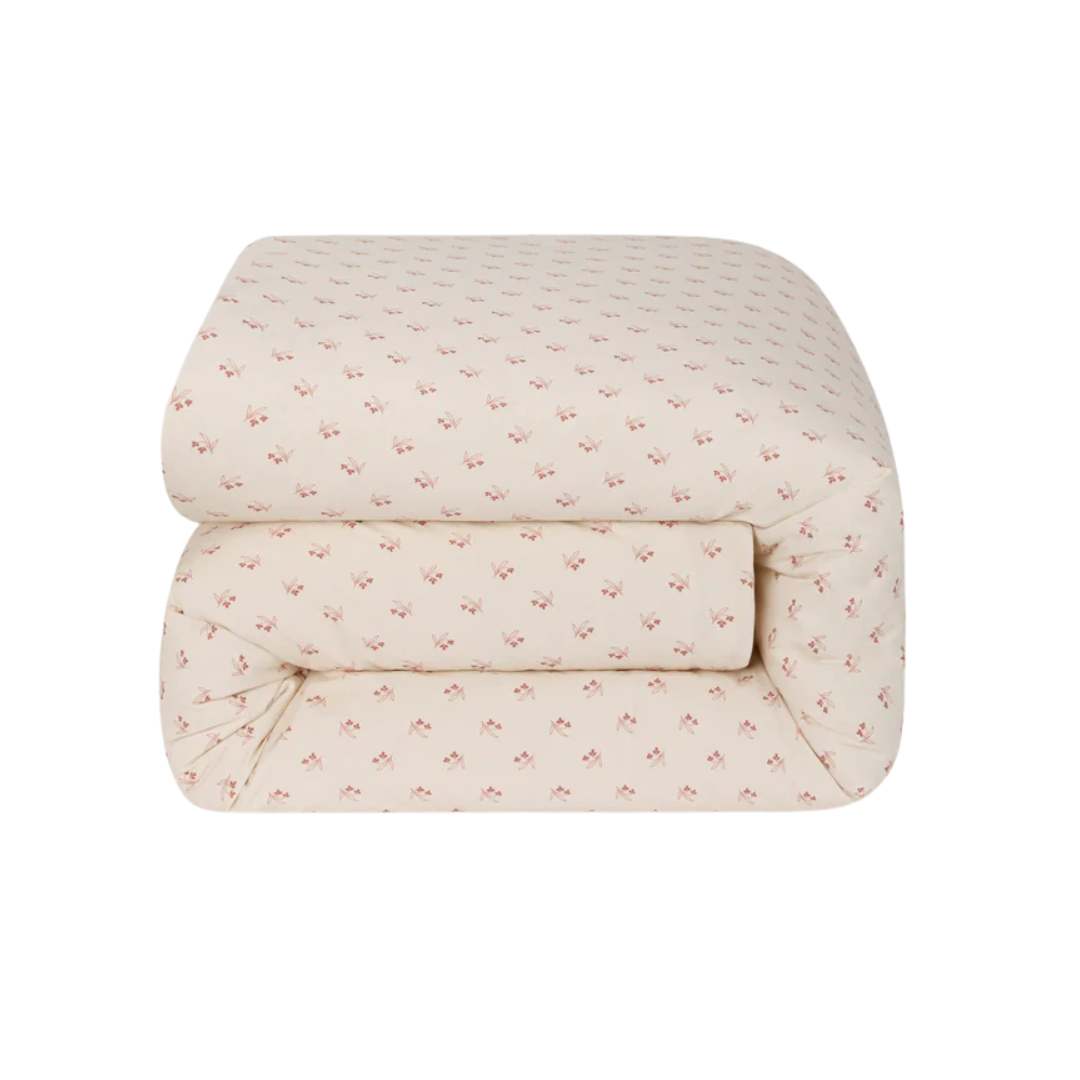 Dusty Pink Martha Floral Cotton Duvet Cover