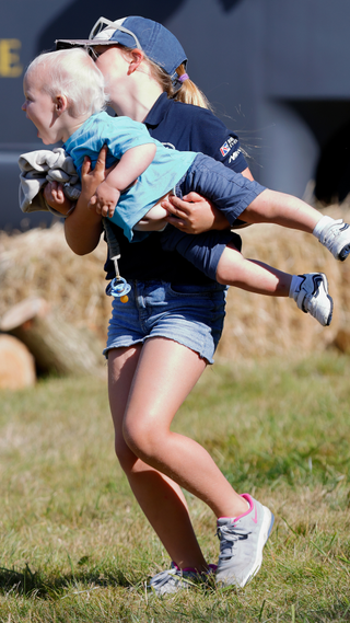 Mia Tindall and Lucas Tindall attend day 2 of the 2022 Festival of British Eventing at Gatcombe Park on August 6, 2022 in Stroud, England