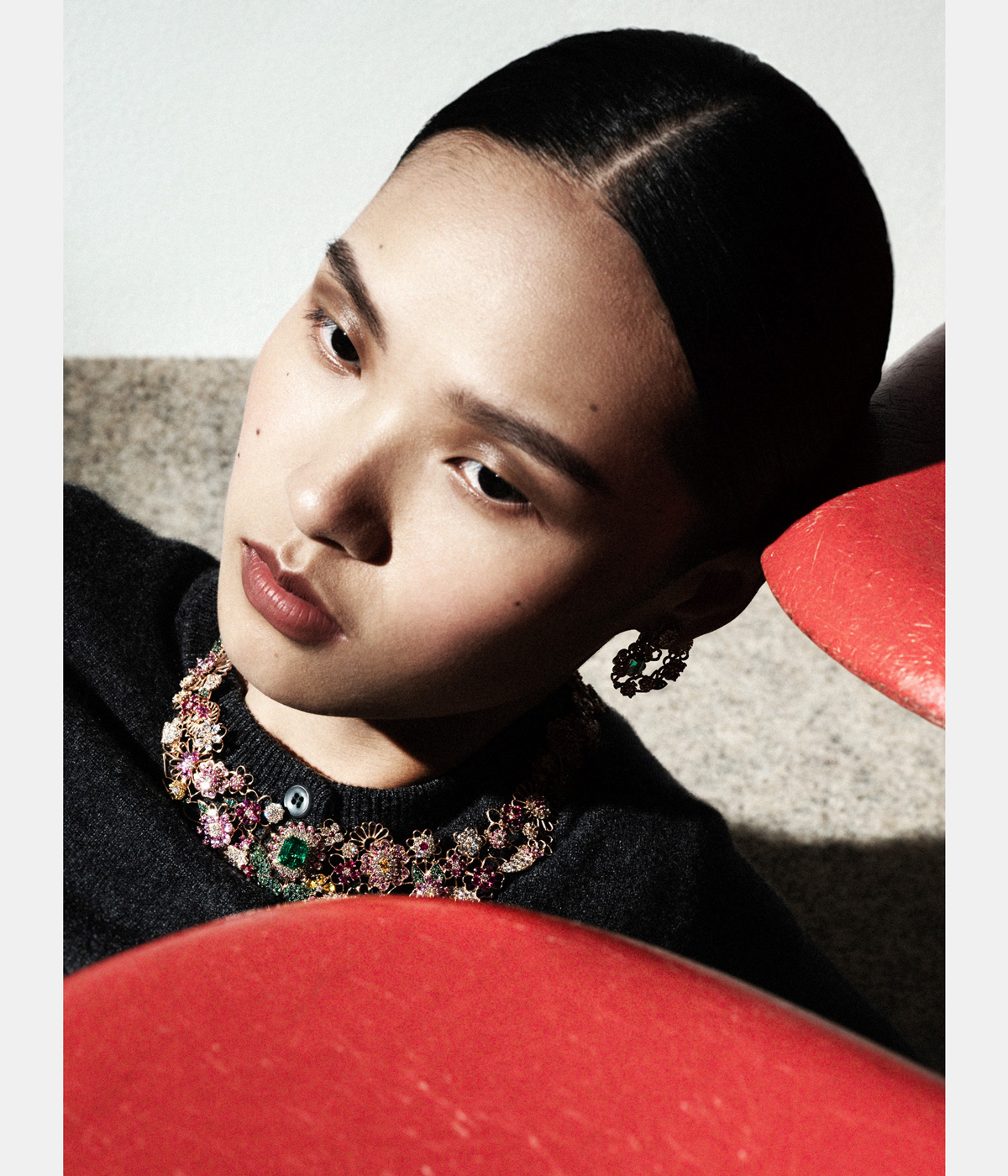 woman wearing high jewellery