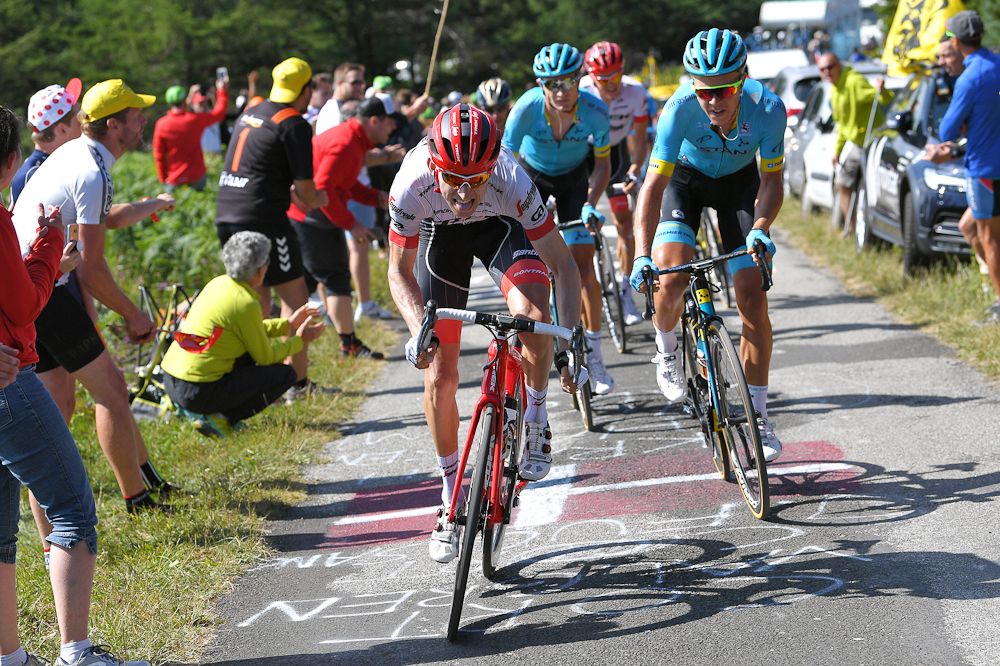 Bauke Mollema and Magnus Cort attack stage 15 at the Tour de France