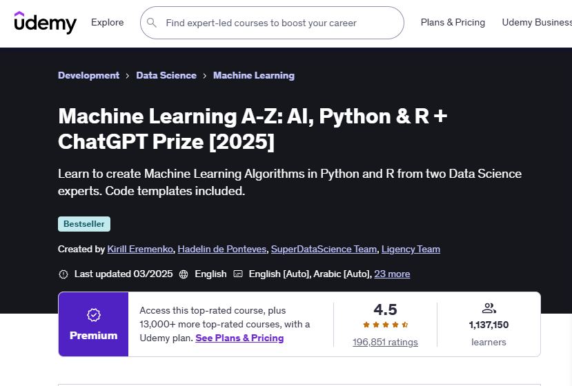 Kirill Eremenko et al (via Udemy)