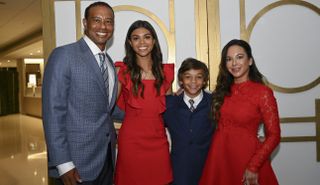 Woods with his family