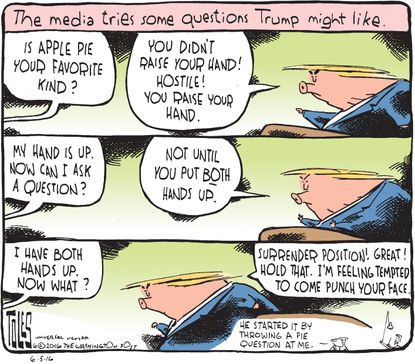 Political Cartoon U.S. Trump Media 2016