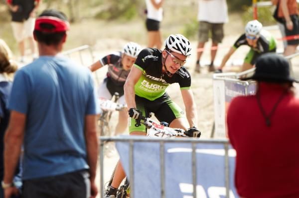 Ryan Standish makes the decisive break in the U19 Mens SCC.