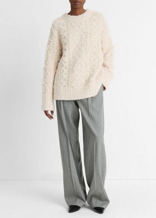 Textured Loop-Stitch Cable Wool-Blend Sweater