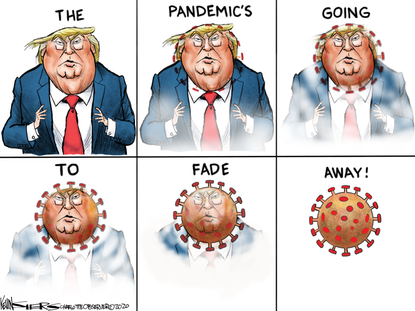 Political Cartoon U.S. Trump coronavirus