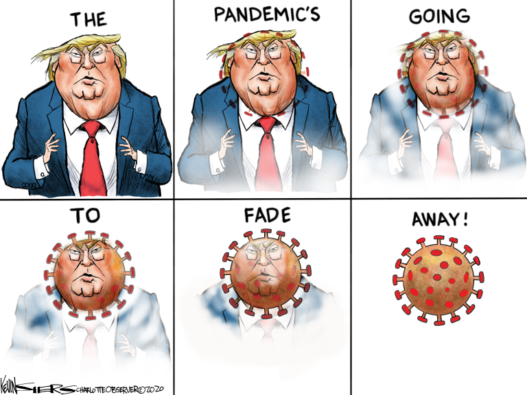 Political Cartoon U.S. Trump coronavirus