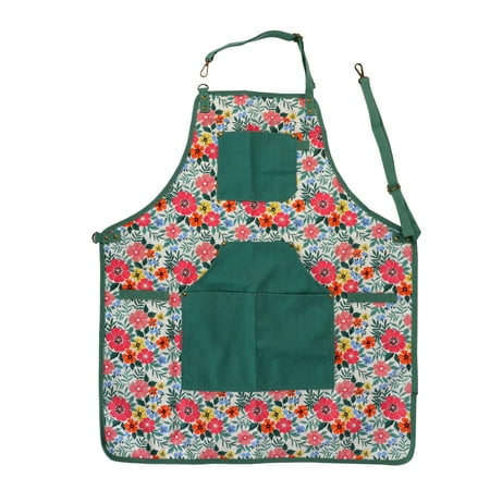 Expert Gardener Floral Apron, Adjustable Gardening Apron With Pockets