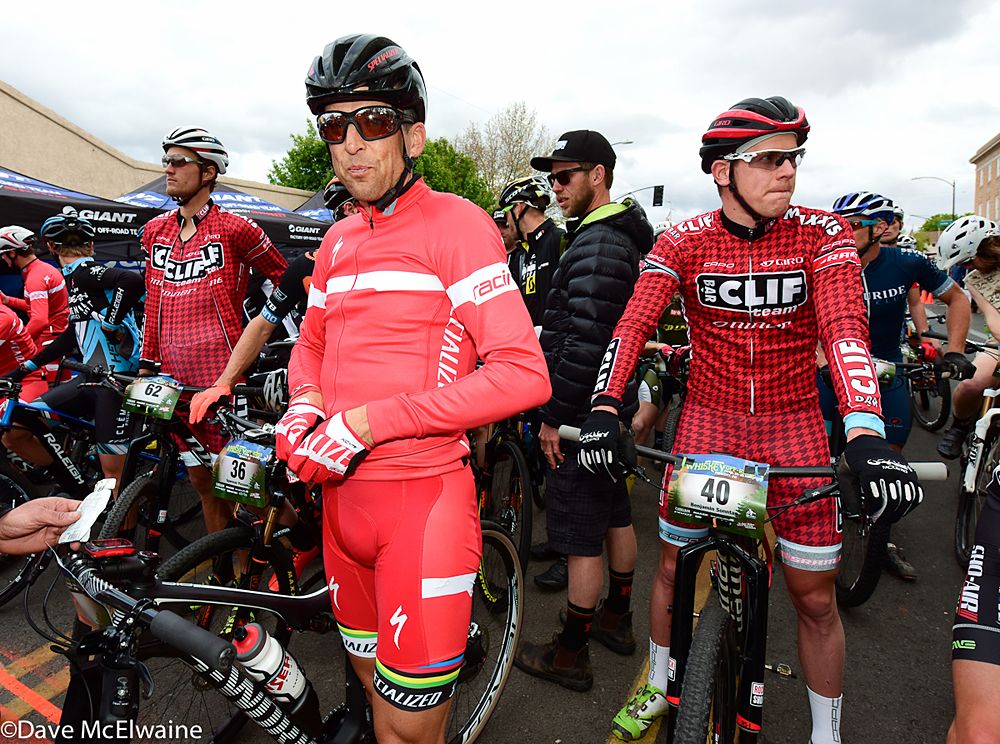 Former World Champion Christoph Sauser at the start