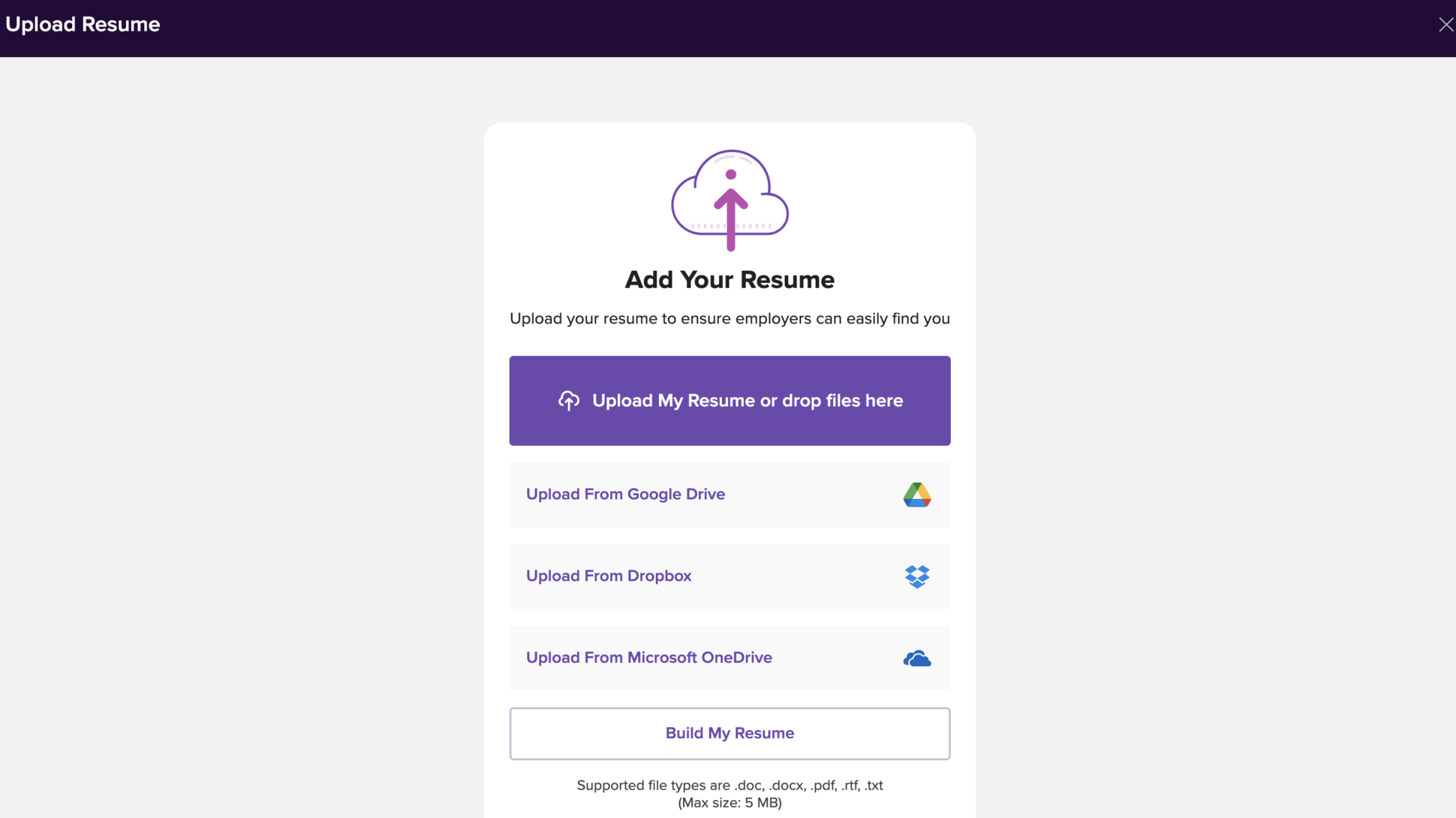 Uploading a resume on Monster