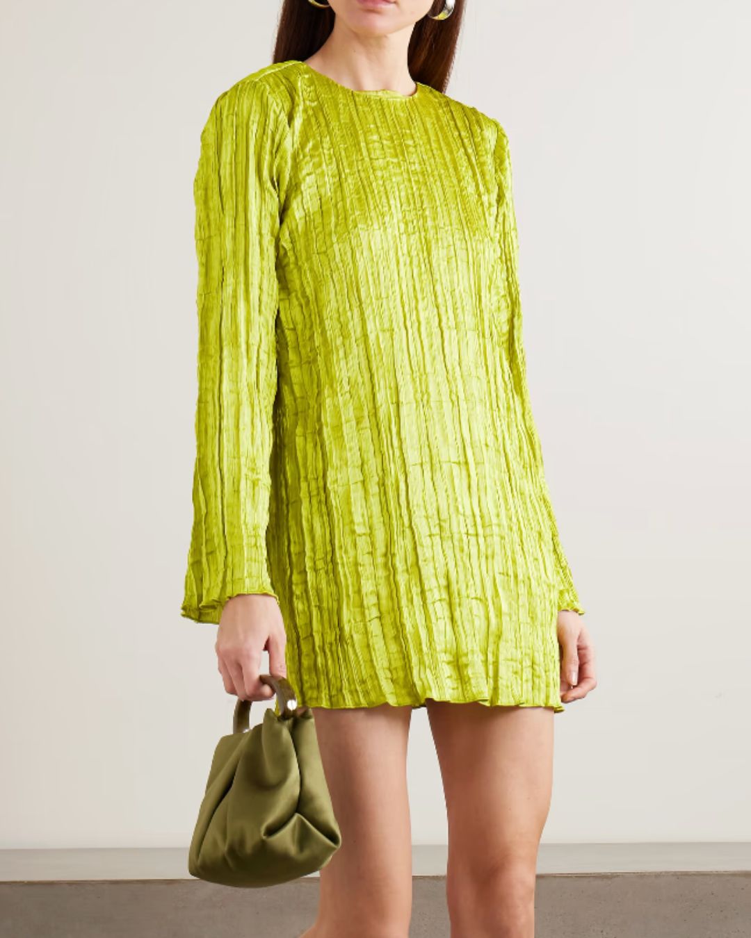 Kona Pliss&amp;eacute;-Satin Mini Dress