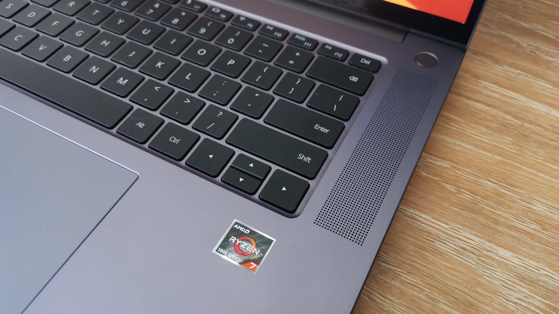 The Ryzen sticker on a Huawei MateBook 16