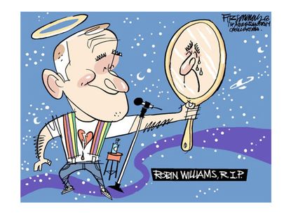 Editorial cartoon entertainment Robin Williams death health