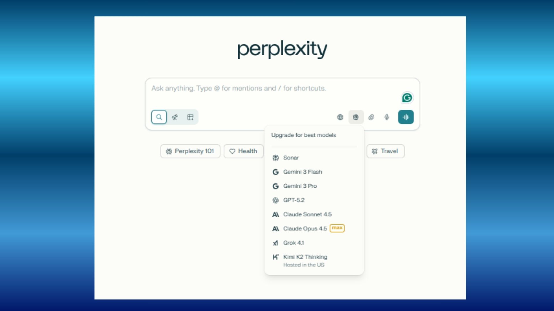Perplexity screenshot