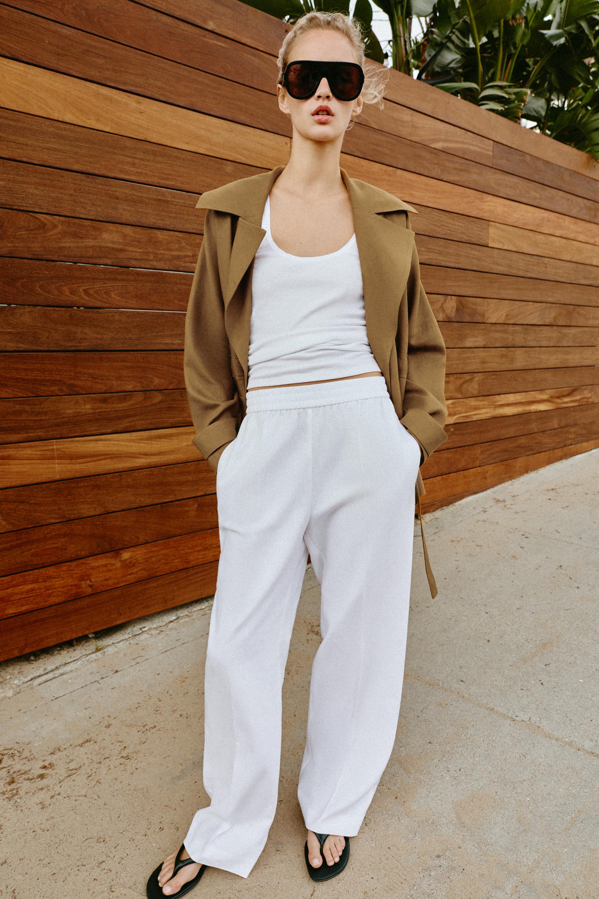 Straight Trousers With Linen
