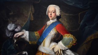 A photo of Louis Gabriel Blanchet's 1738 portrait of Charles Edward Stuart, aka Bonnie Prince Charlie.
