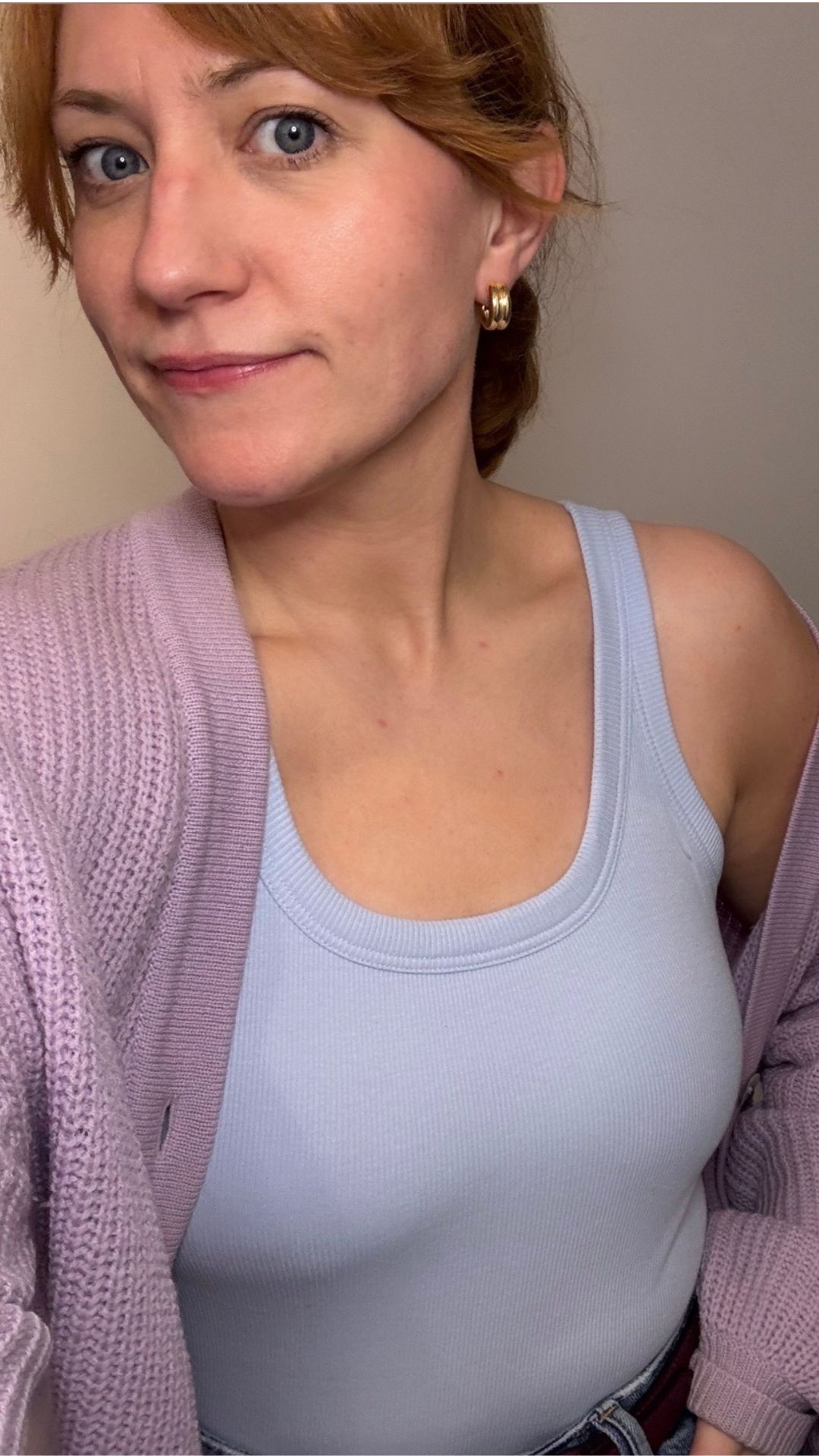 matilda wearing the blue M&amp;amp;S support vest