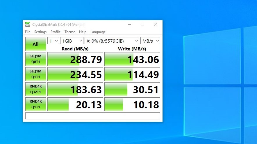 Benchmark of single client on TerraMaster F4_423