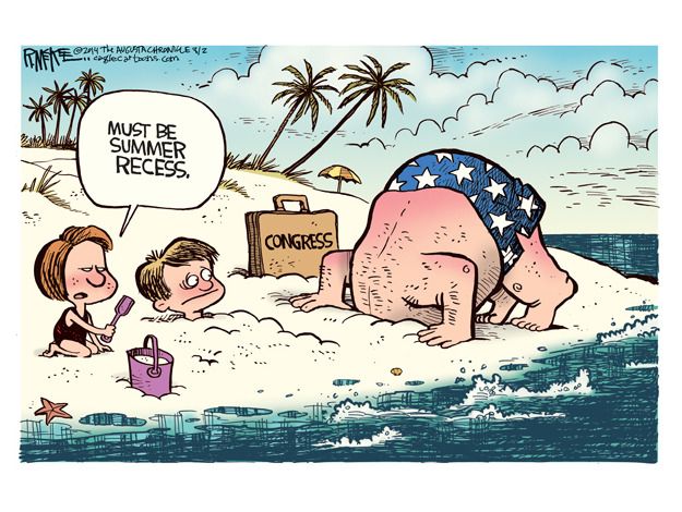 Political cartoon Congress summer recess