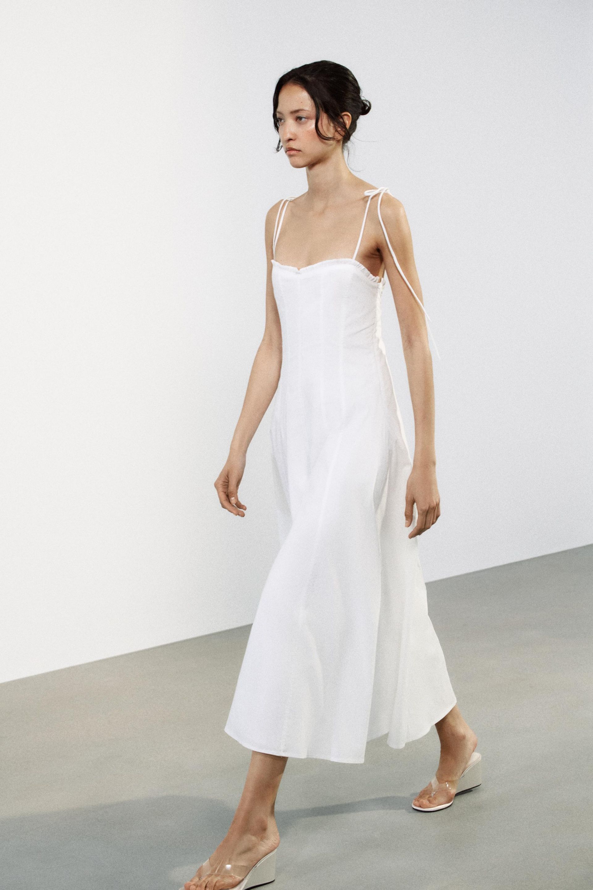 Ruffled Poplin Midi Dress