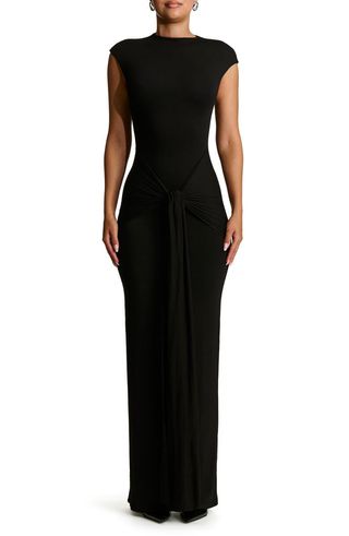 Smooth Tie Front Maxi Dress