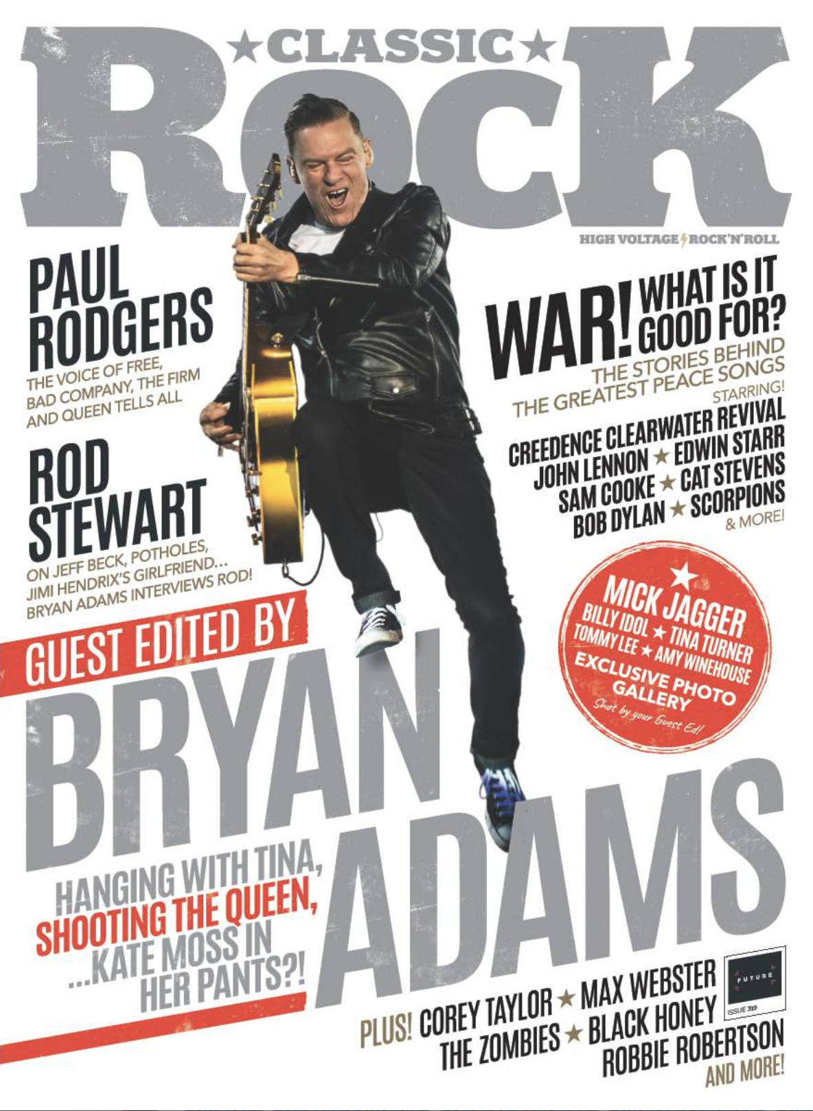 Cover of Classic Rock Magazine guest edited by Bryan Adams