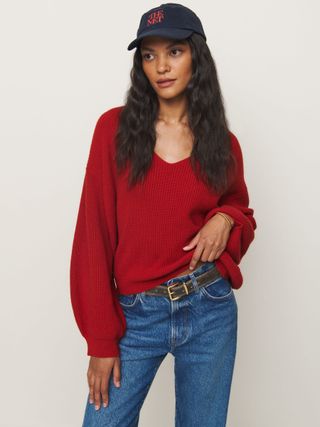 Ellery Cashmere Blend Oversized V-Neck Sweater