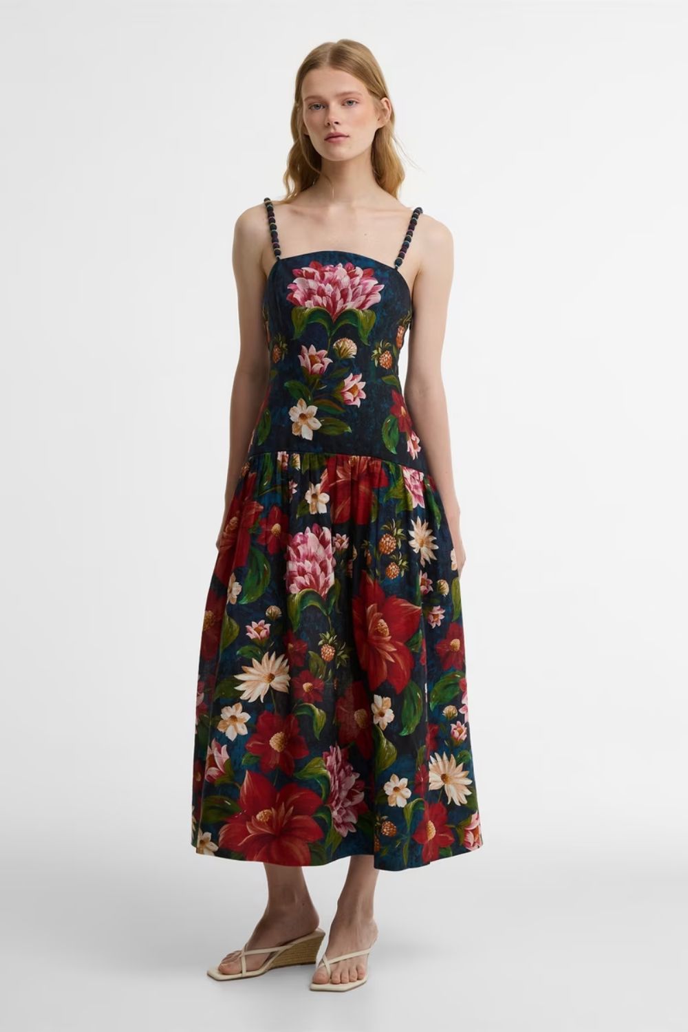 Barbour x Farm Rio, Wild flower midi dress